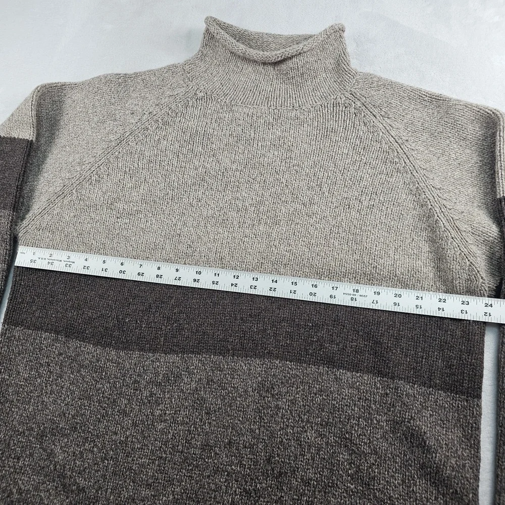 Vtg Driving Force Sweater Lambs Wool Knit Striped Mens XL Roll Neck 90s Striped